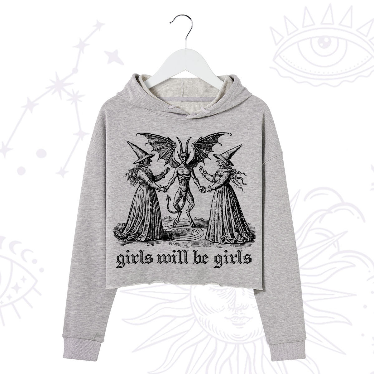 Purplehecate Witch Girls Will Be Girls Crop Hoodie