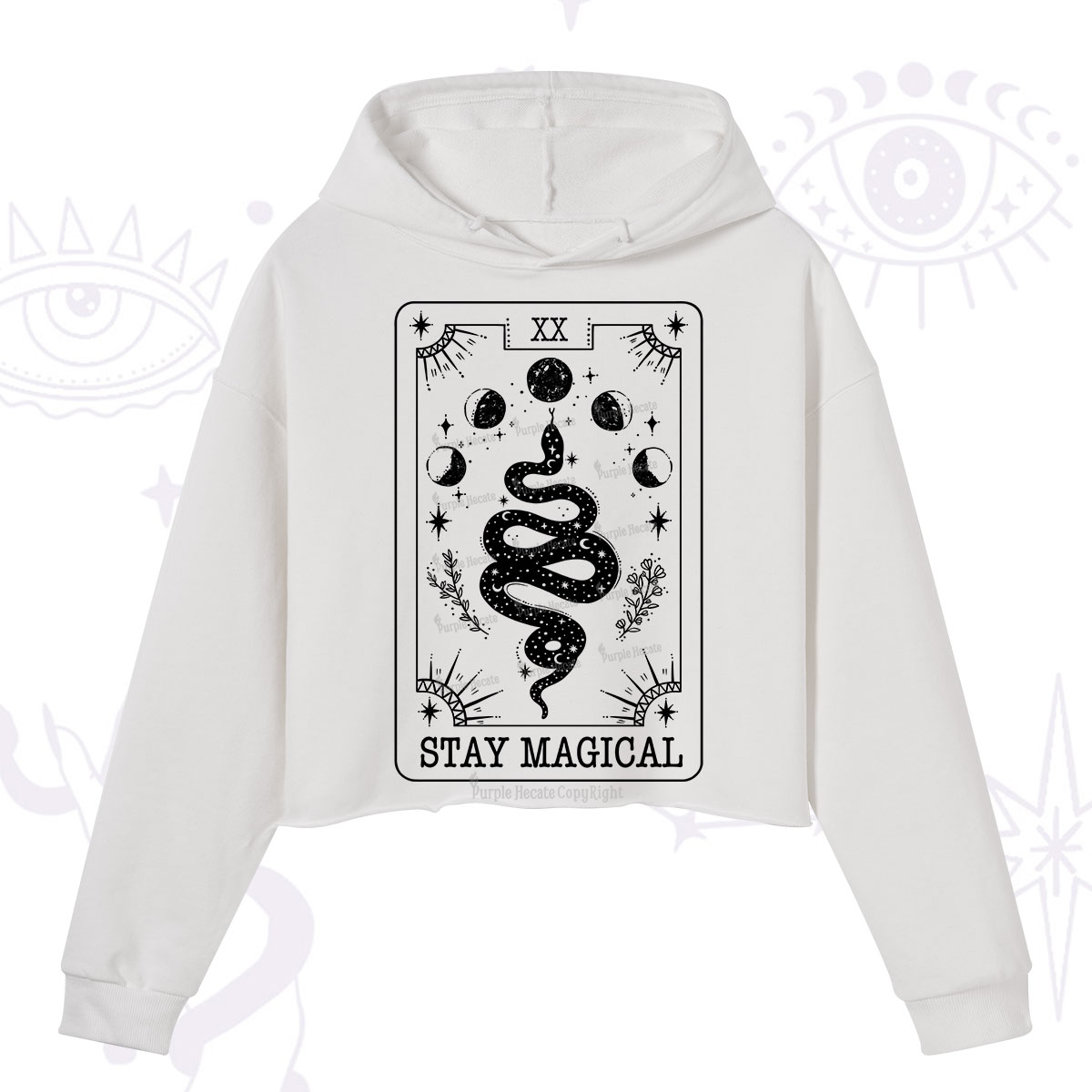 Purplehecate The Stay Magical Tarot Crop Hoodie
