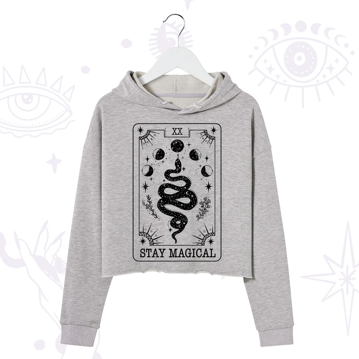 Purplehecate The Stay Magical Tarot Crop Hoodie