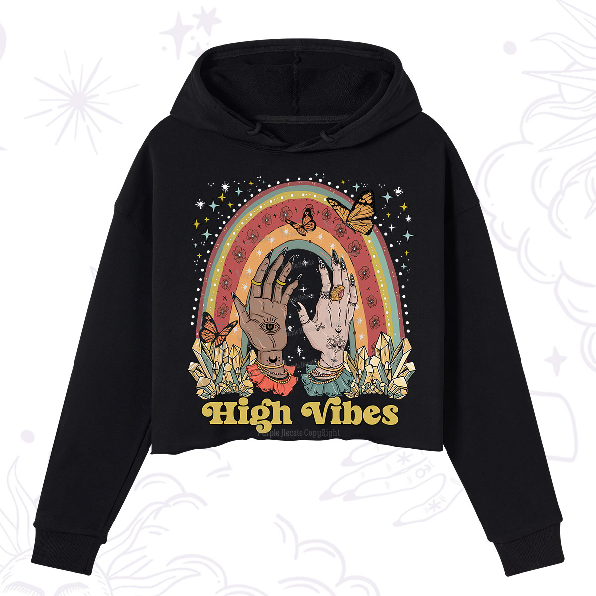 Purplehecate High Vibes Crop Hoodie