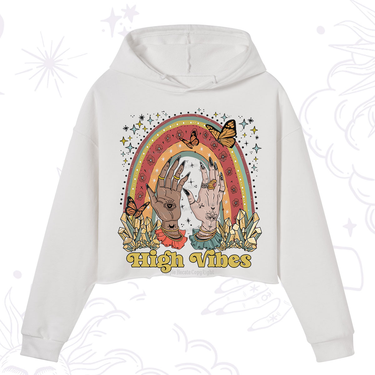 Purplehecate High Vibes Crop Hoodie