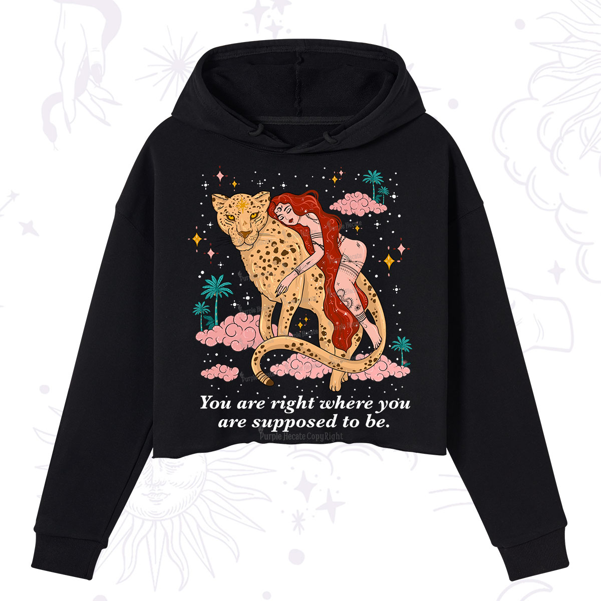 Purplehecate You Are Right Where You Are Supposed To Be Crop Hoodie