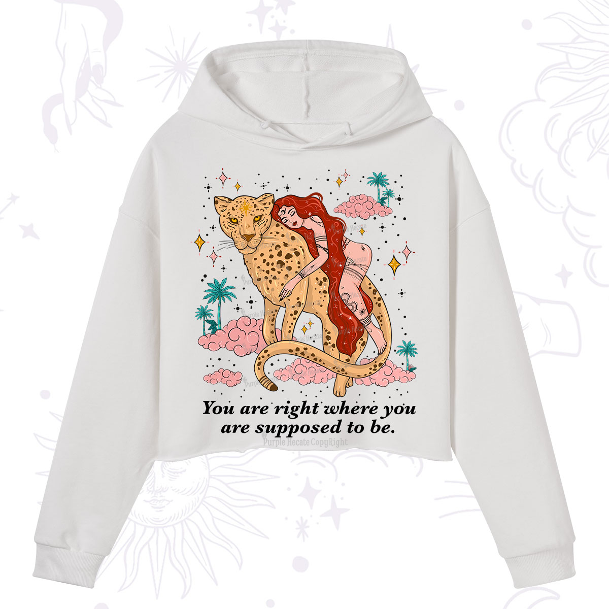Purplehecate You Are Right Where You Are Supposed To Be Crop Hoodie