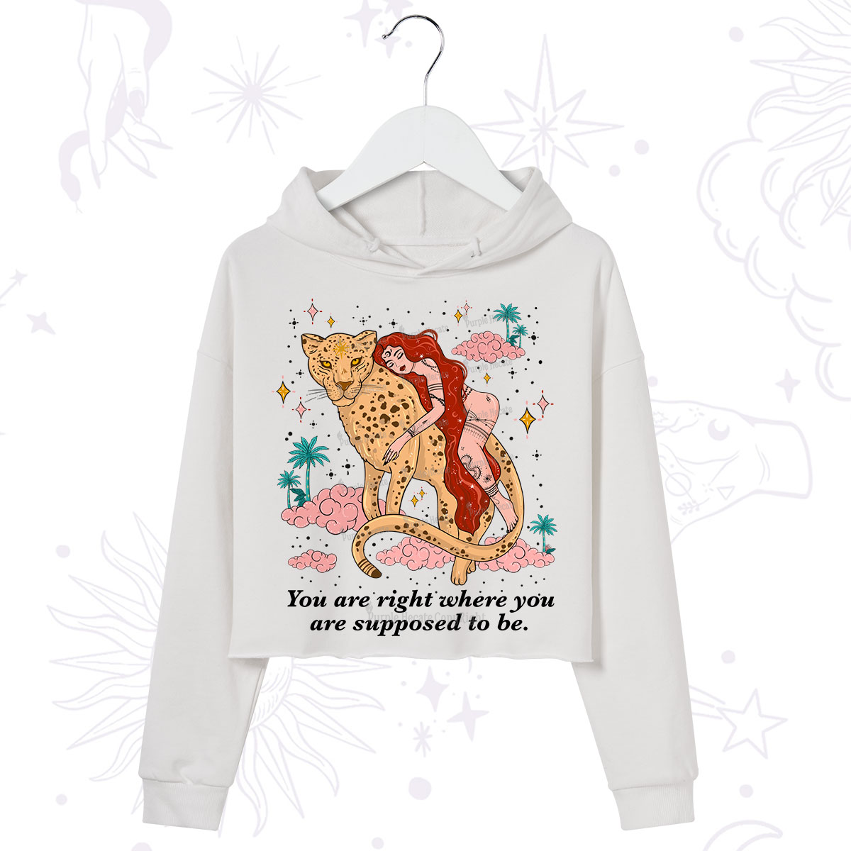 Purplehecate You Are Right Where You Are Supposed To Be Crop Hoodie