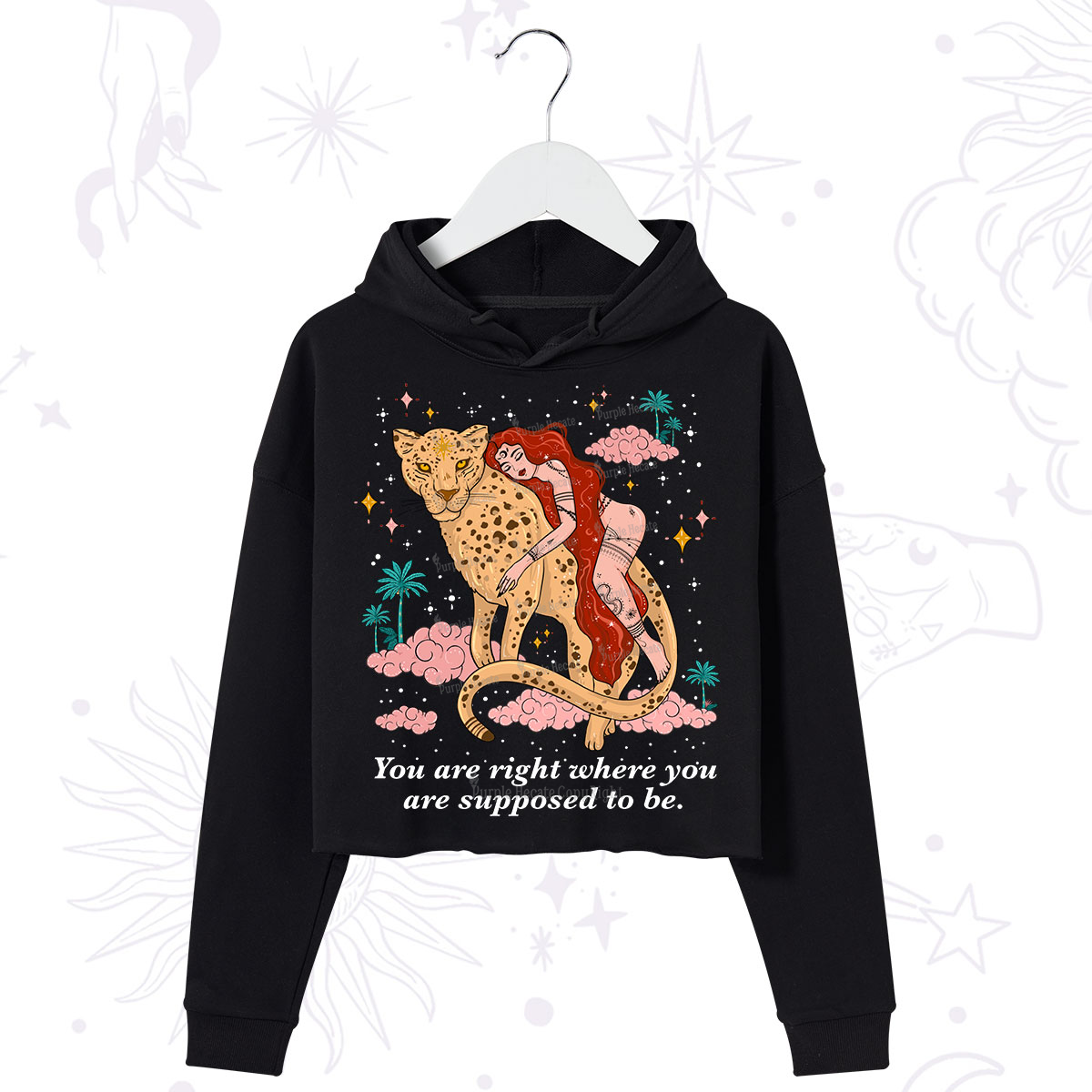 Purplehecate You Are Right Where You Are Supposed To Be Crop Hoodie