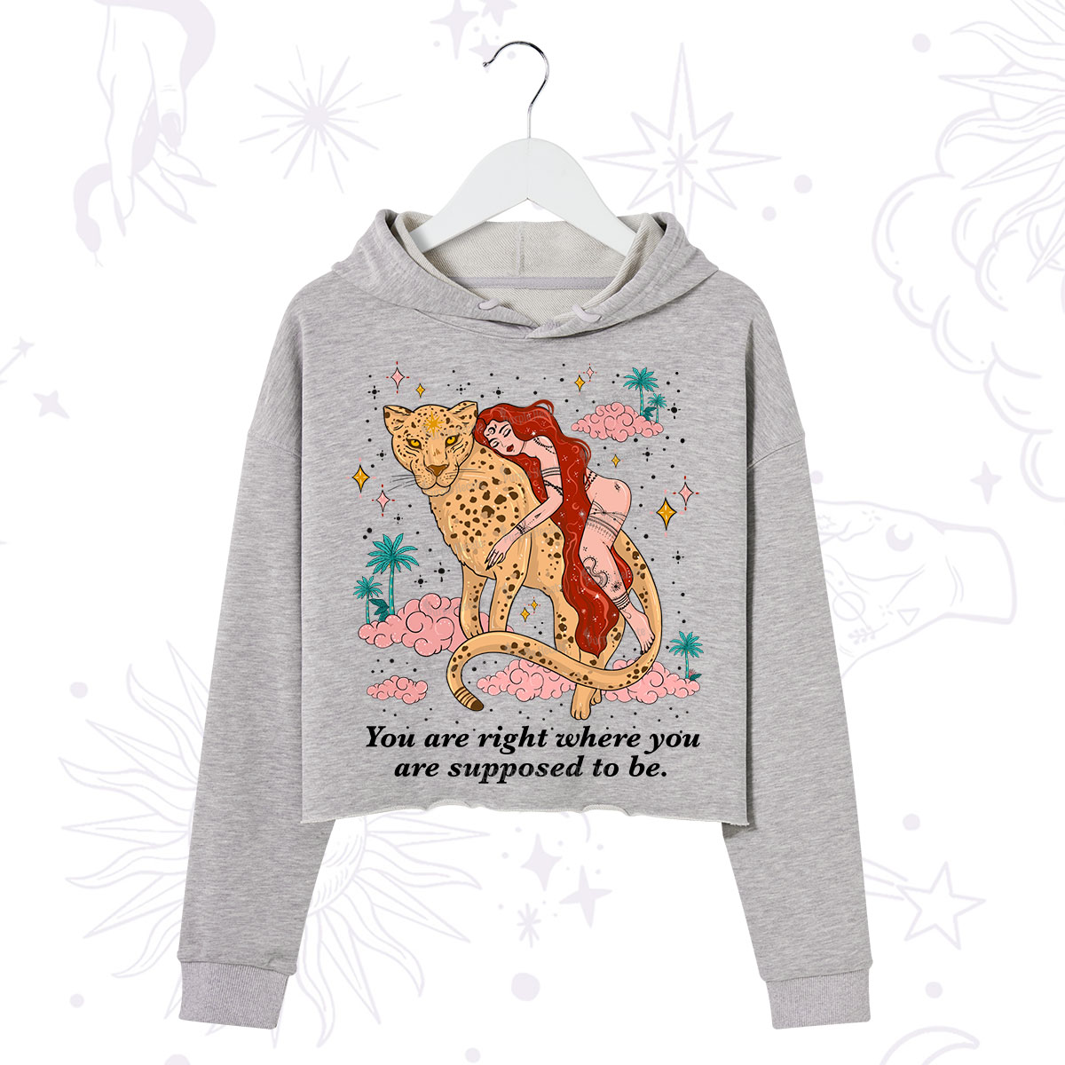 Purplehecate You Are Right Where You Are Supposed To Be Crop Hoodie