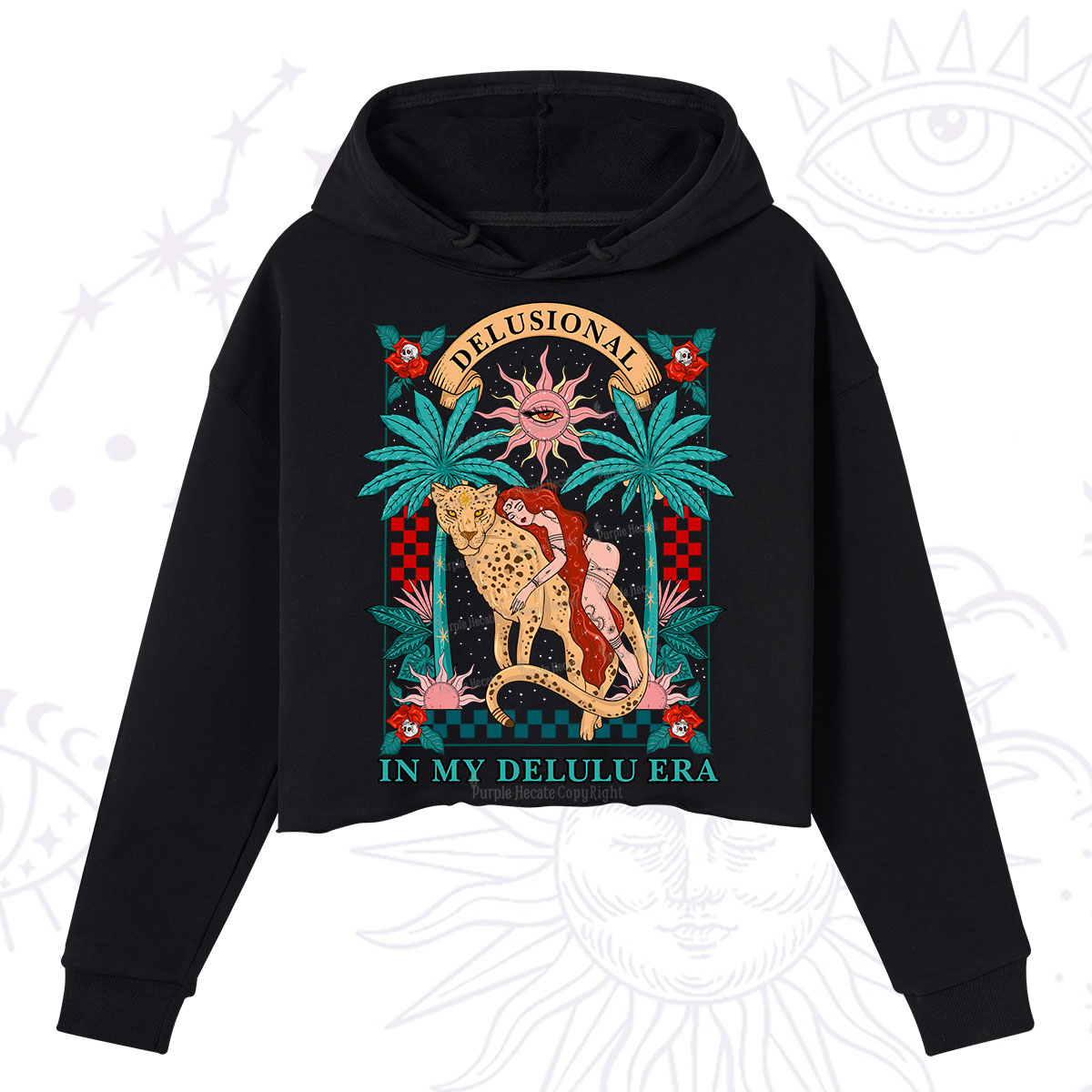 Purplehecate In My Delulu Era Crop Hoodie