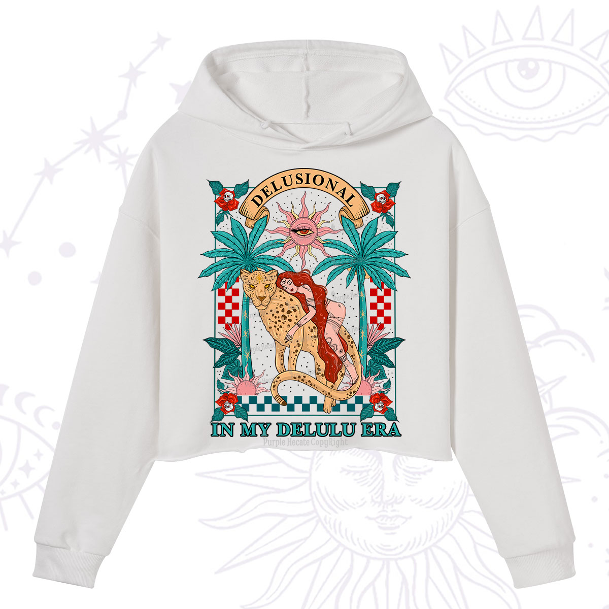 Purplehecate In My Delulu Era Crop Hoodie