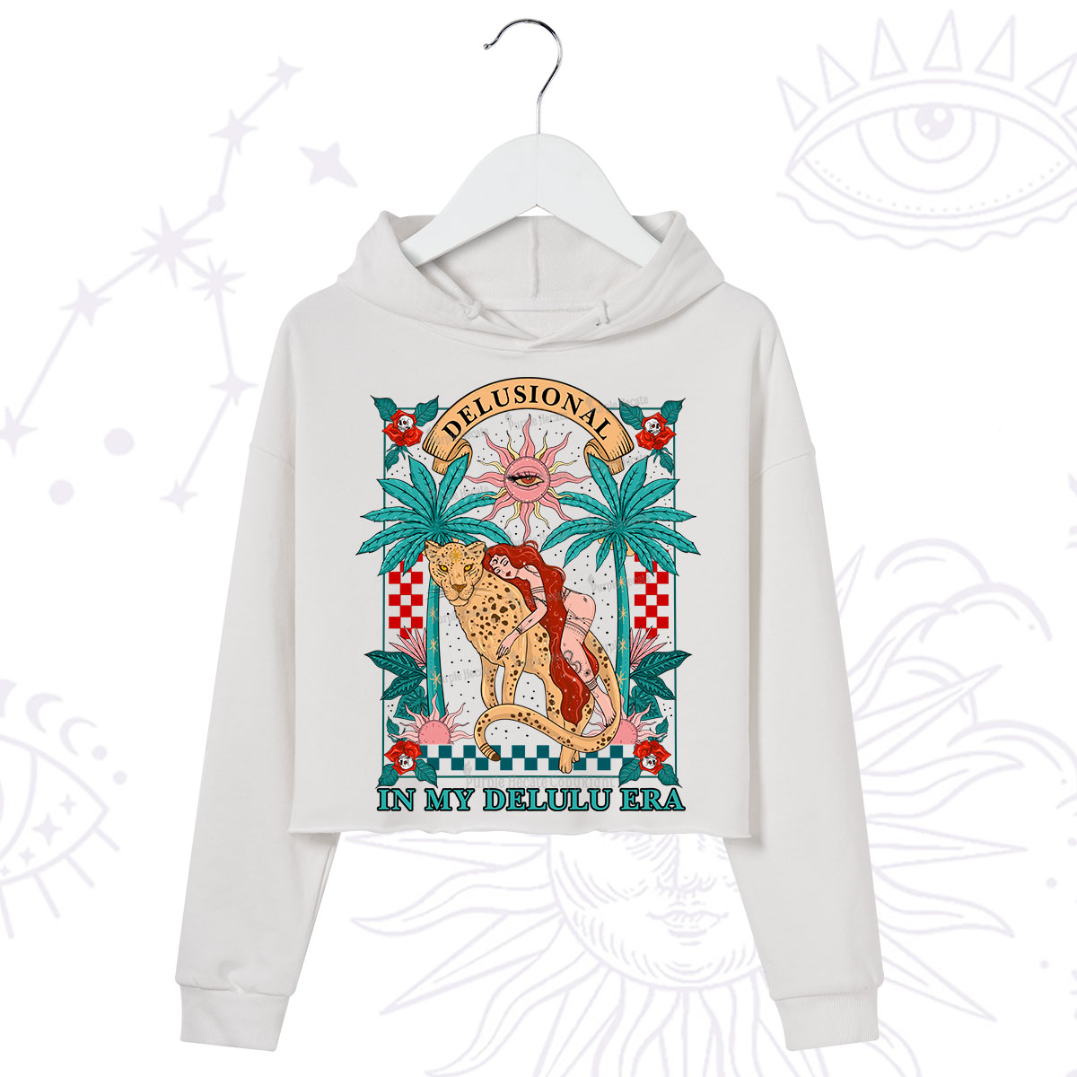 Purplehecate In My Delulu Era Crop Hoodie