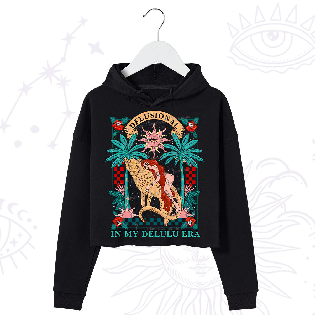 Purplehecate In My Delulu Era Crop Hoodie