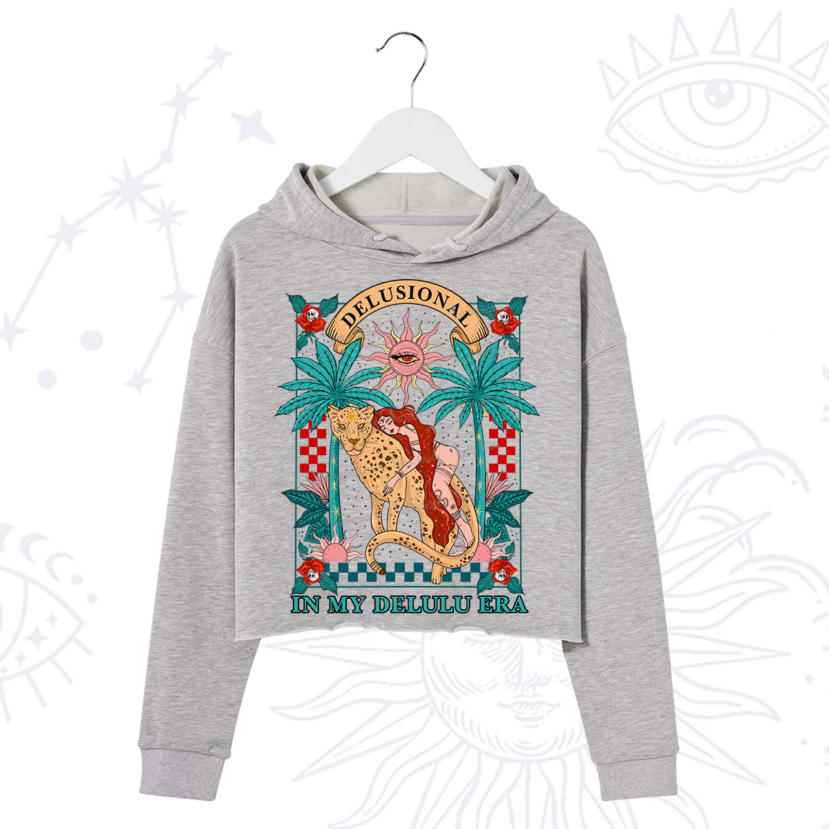 Purplehecate In My Delulu Era Crop Hoodie