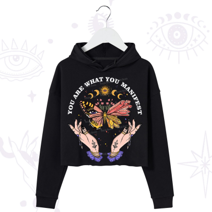 Purplehecate You Are What You Manifest Crop Hoodie