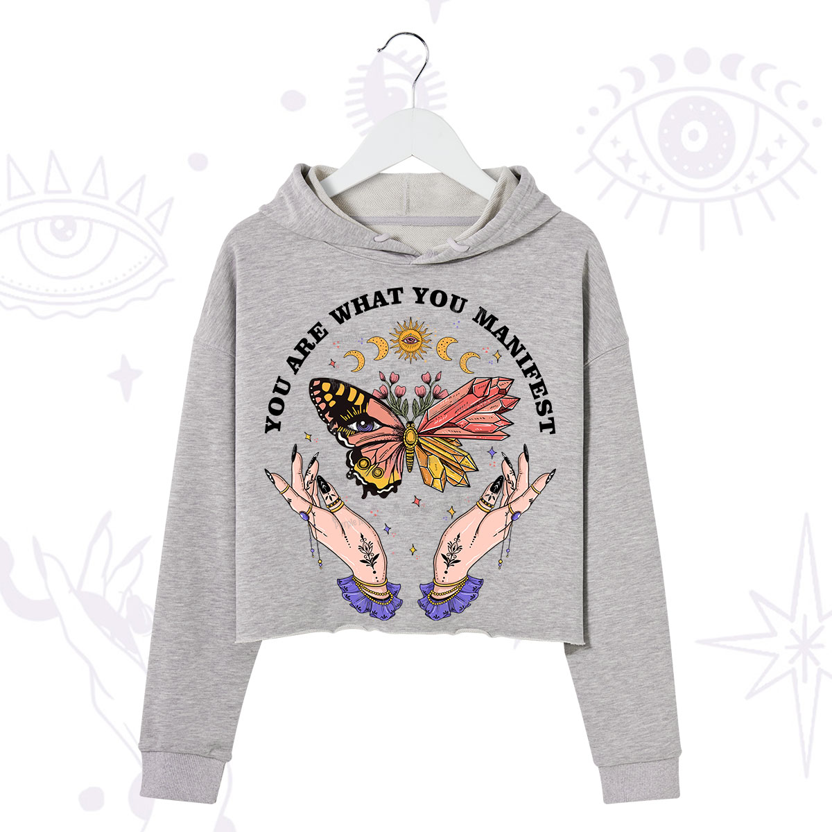 Purplehecate You Are What You Manifest Crop Hoodie