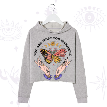 Purplehecate You Are What You Manifest Crop Hoodie