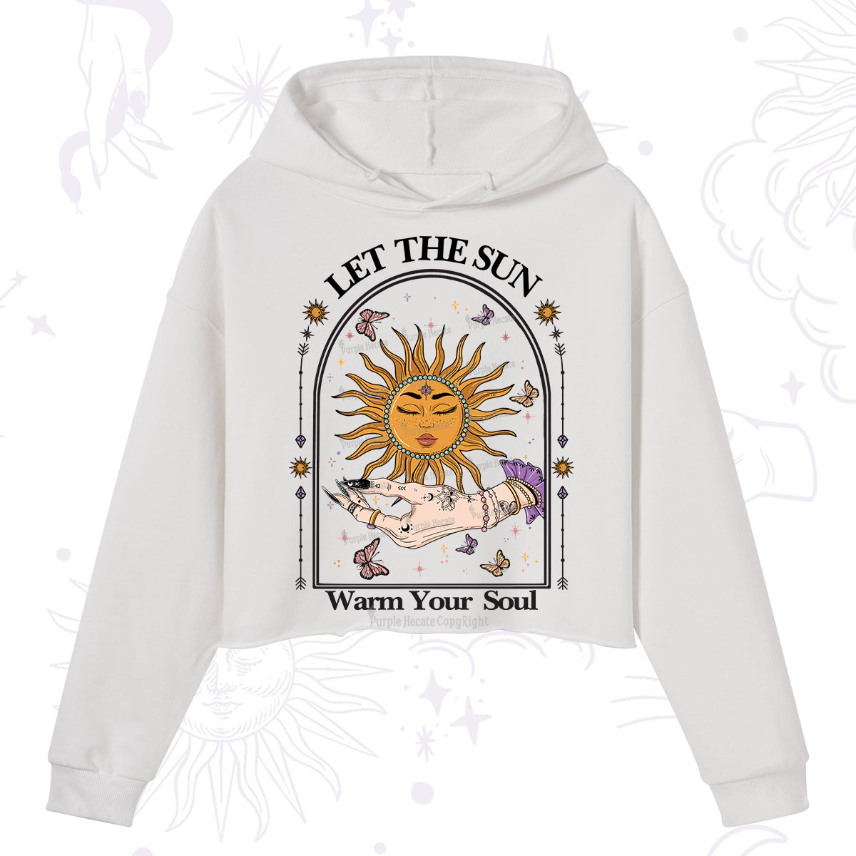 Purplehecate Let The Sun Warm Your Soul Crop Hoodie