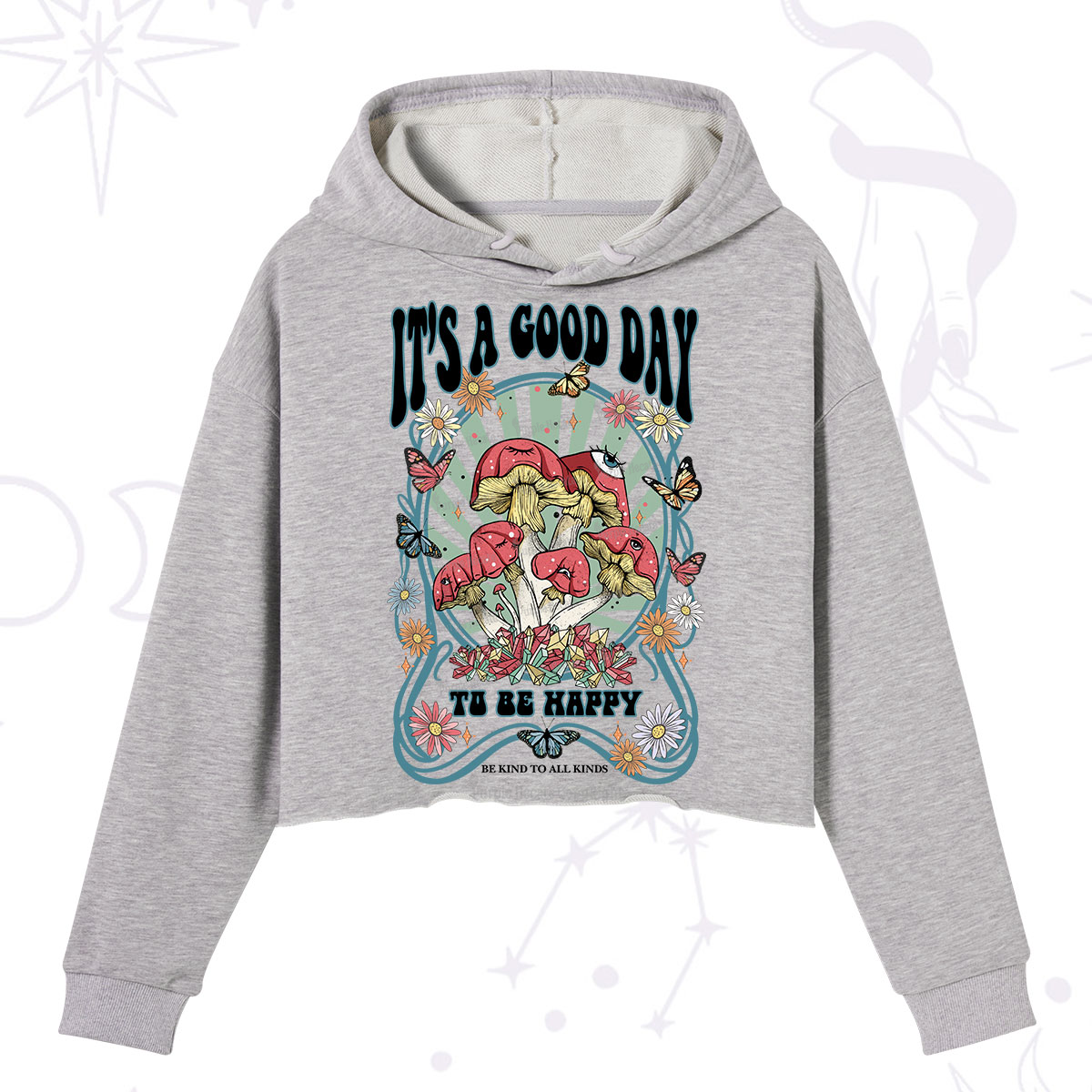 Purplehecate It's A Good Day To Be Happy Crop Hoodie
