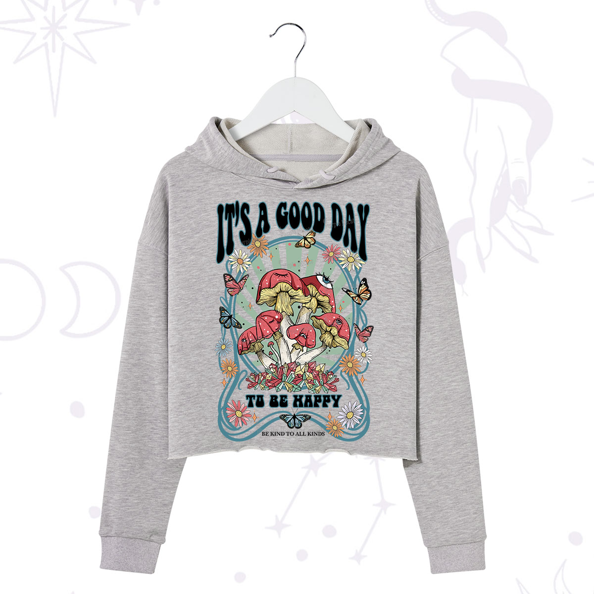 Purplehecate It's A Good Day To Be Happy Crop Hoodie