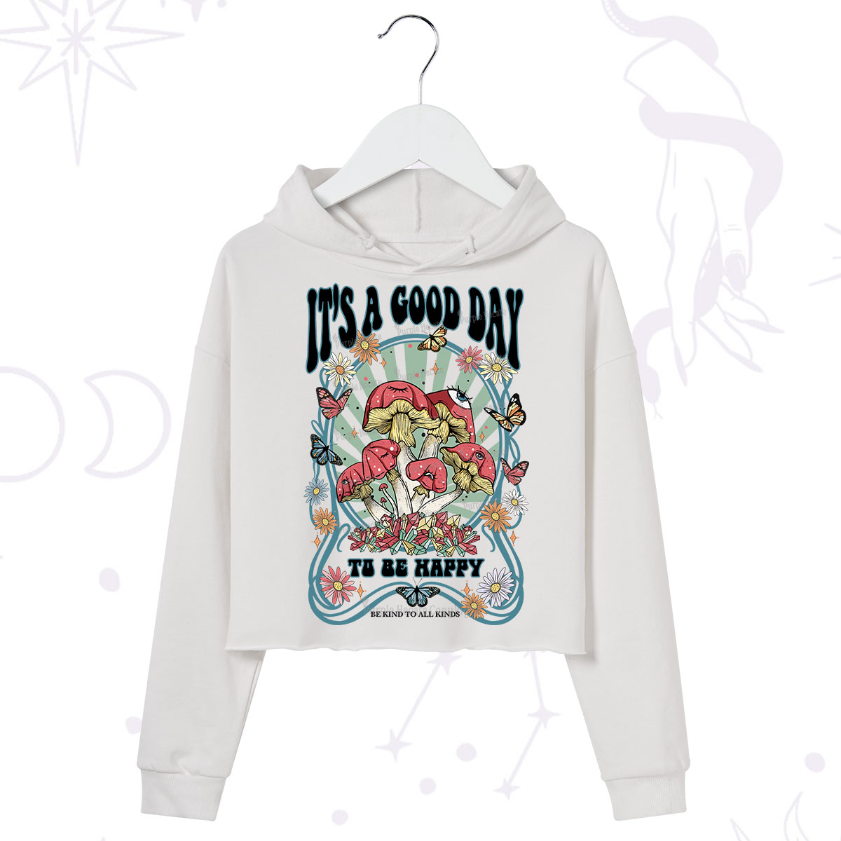 Purplehecate It's A Good Day To Be Happy Crop Hoodie