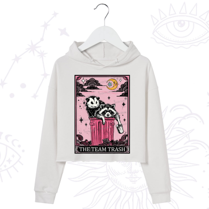 Purplehecate The Team Trash Raccoon & Possum Tarot Crop Hoodie
