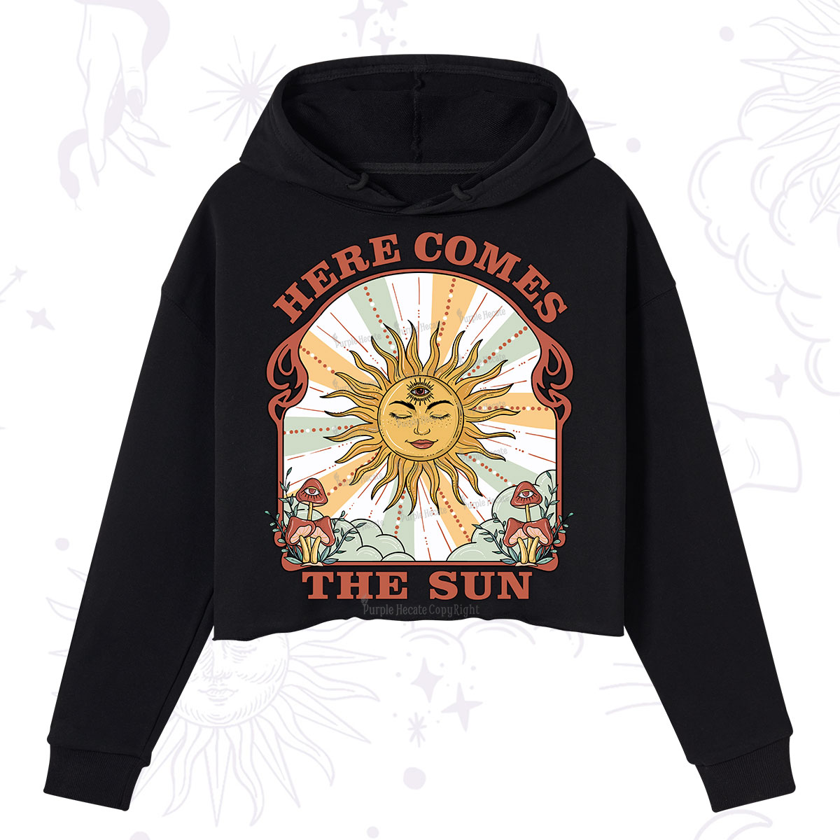 PurplehecateHere Comes The Sun Crop Hoodie