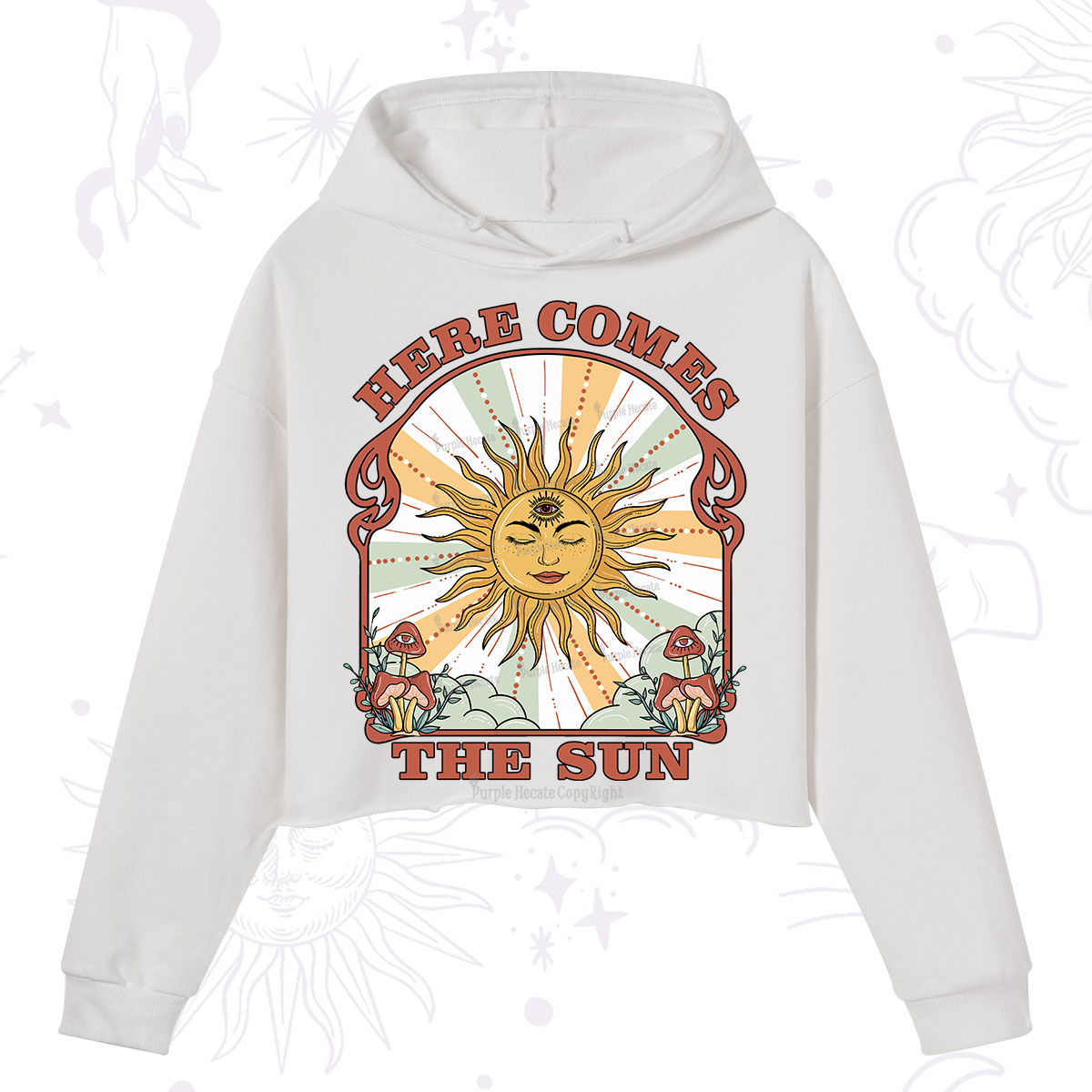 PurplehecateHere Comes The Sun Crop Hoodie