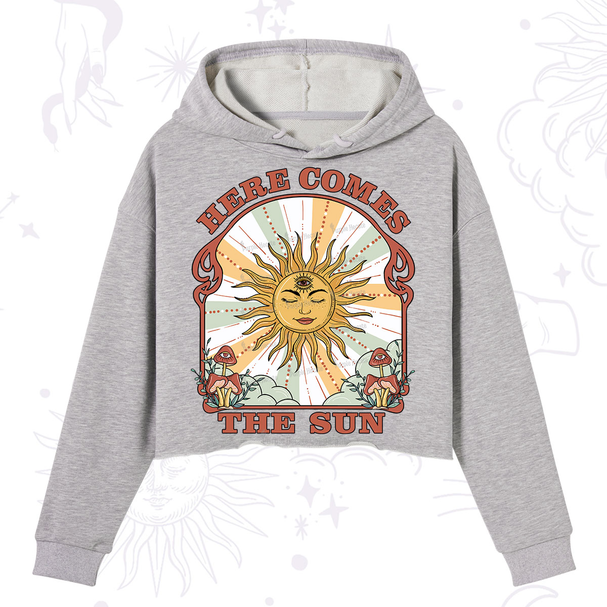 PurplehecateHere Comes The Sun Crop Hoodie