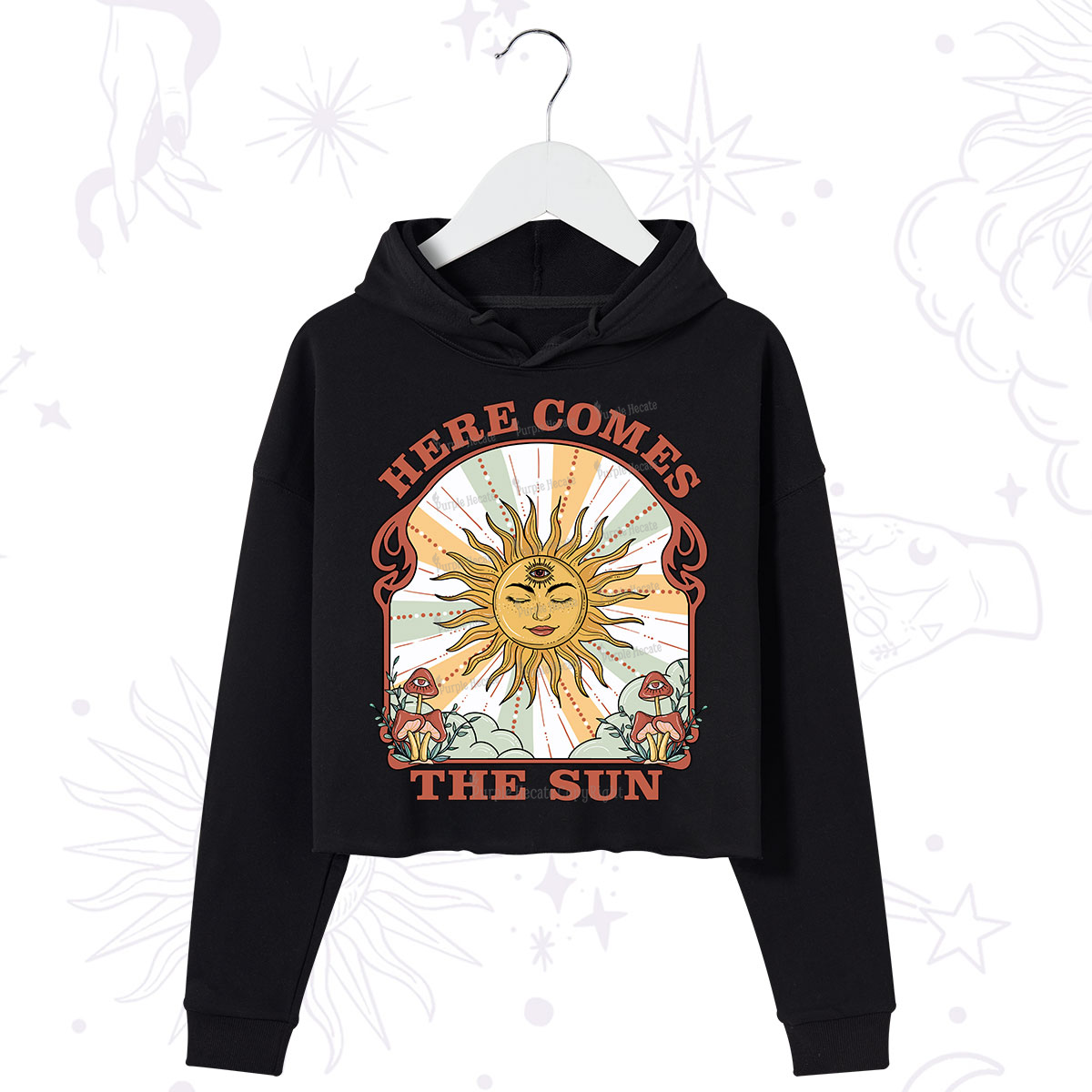 PurplehecateHere Comes The Sun Crop Hoodie