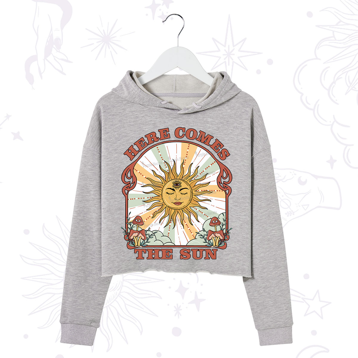 PurplehecateHere Comes The Sun Crop Hoodie