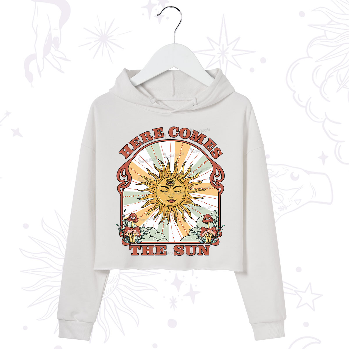 PurplehecateHere Comes The Sun Crop Hoodie