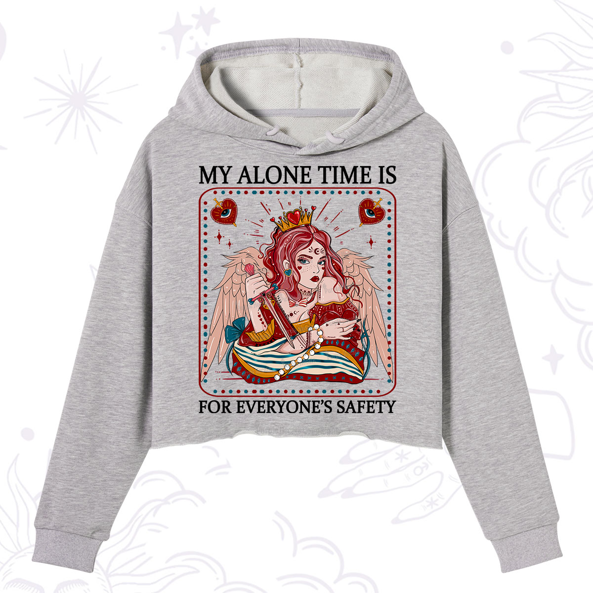 Purplehecate My Alone Time Is For Everyone's Safety Crop Hoodie