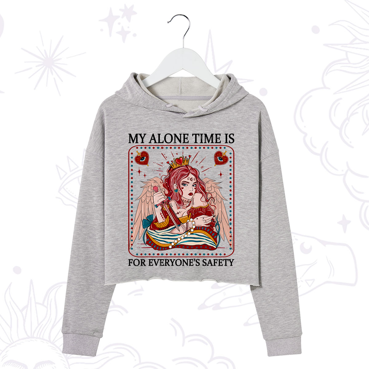 Purplehecate My Alone Time Is For Everyone's Safety Crop Hoodie