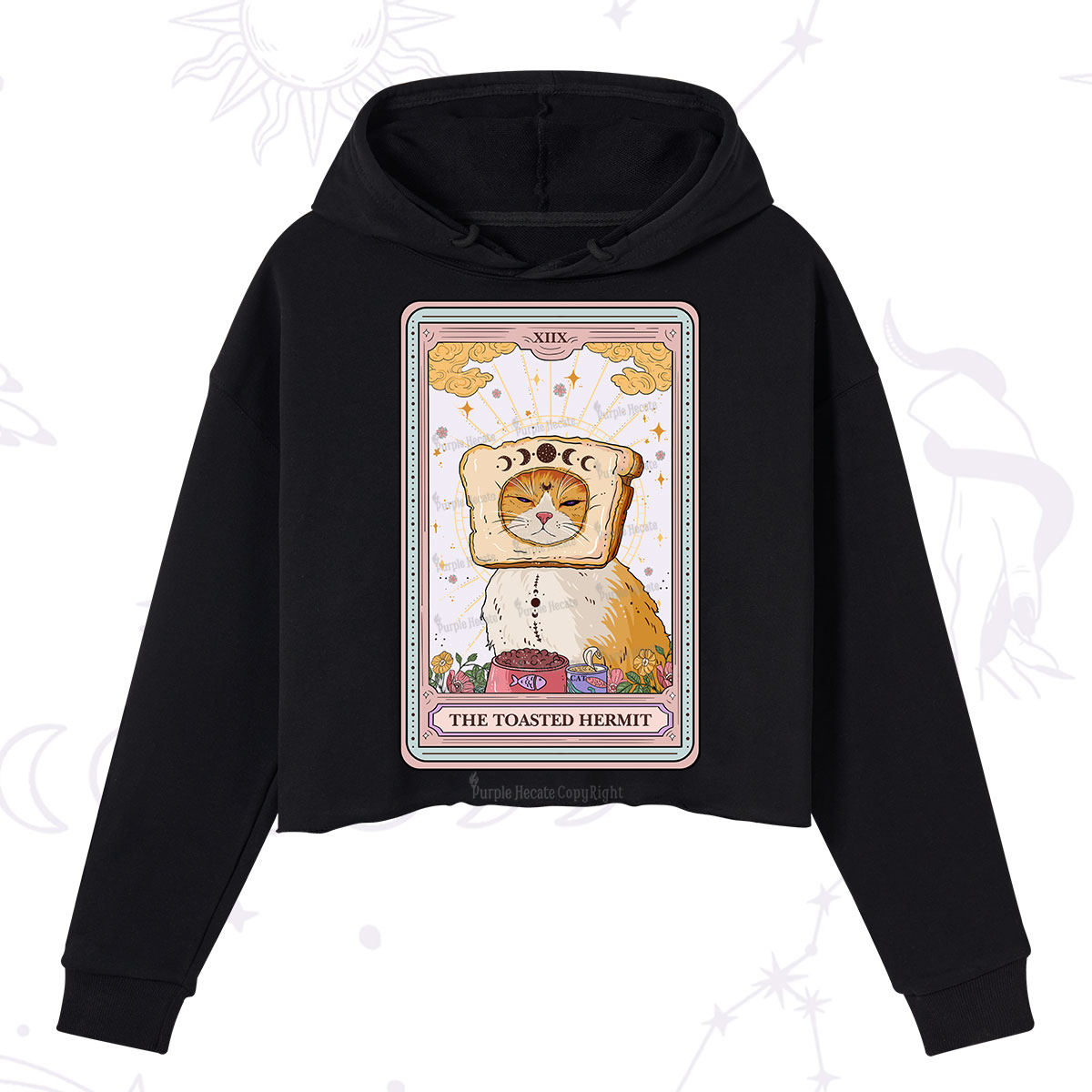 Purplehecate The Toasted Hermit Tarot Crop Hoodie