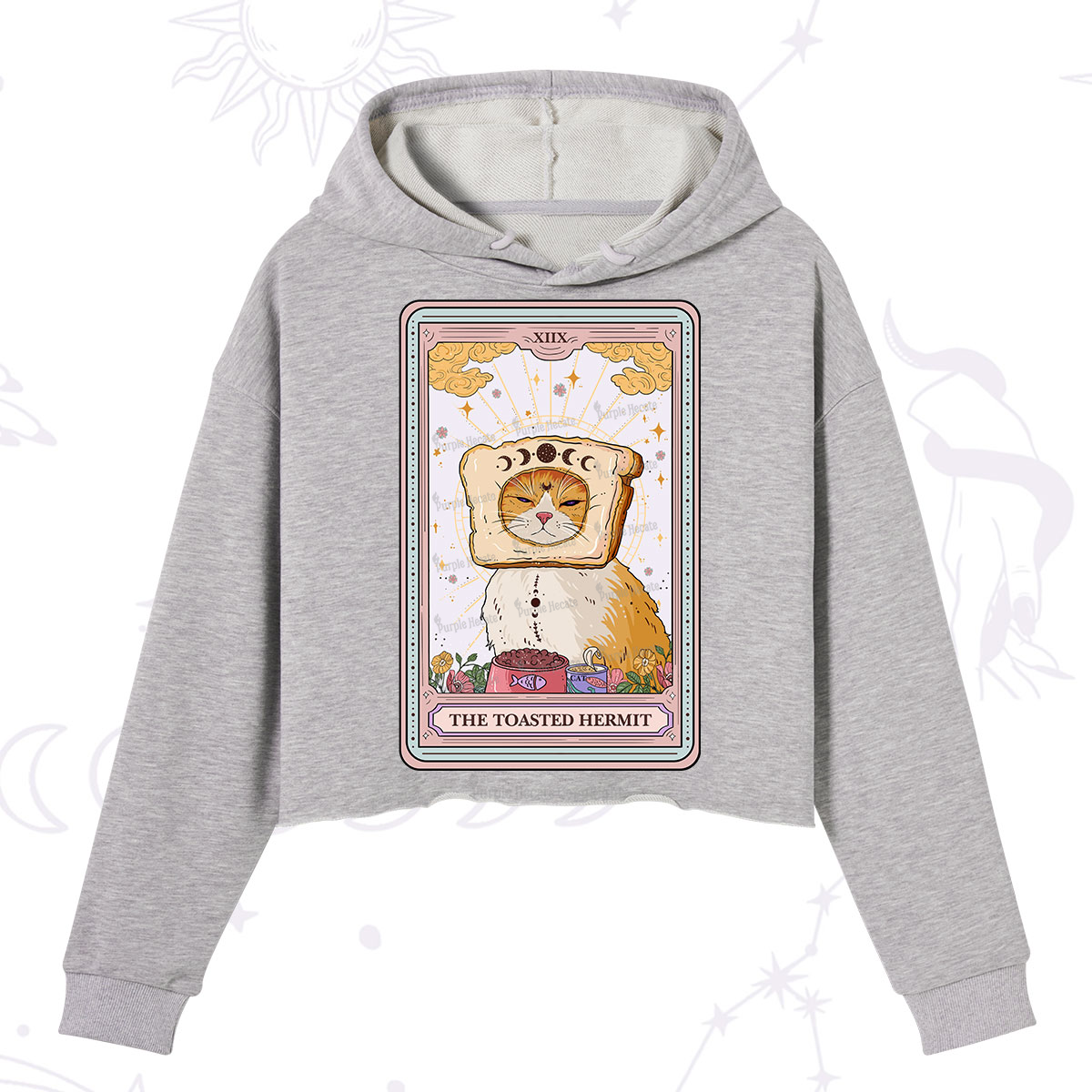 Purplehecate The Toasted Hermit Tarot Crop Hoodie