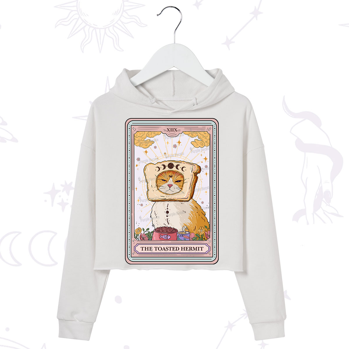 Purplehecate The Toasted Hermit Tarot Crop Hoodie