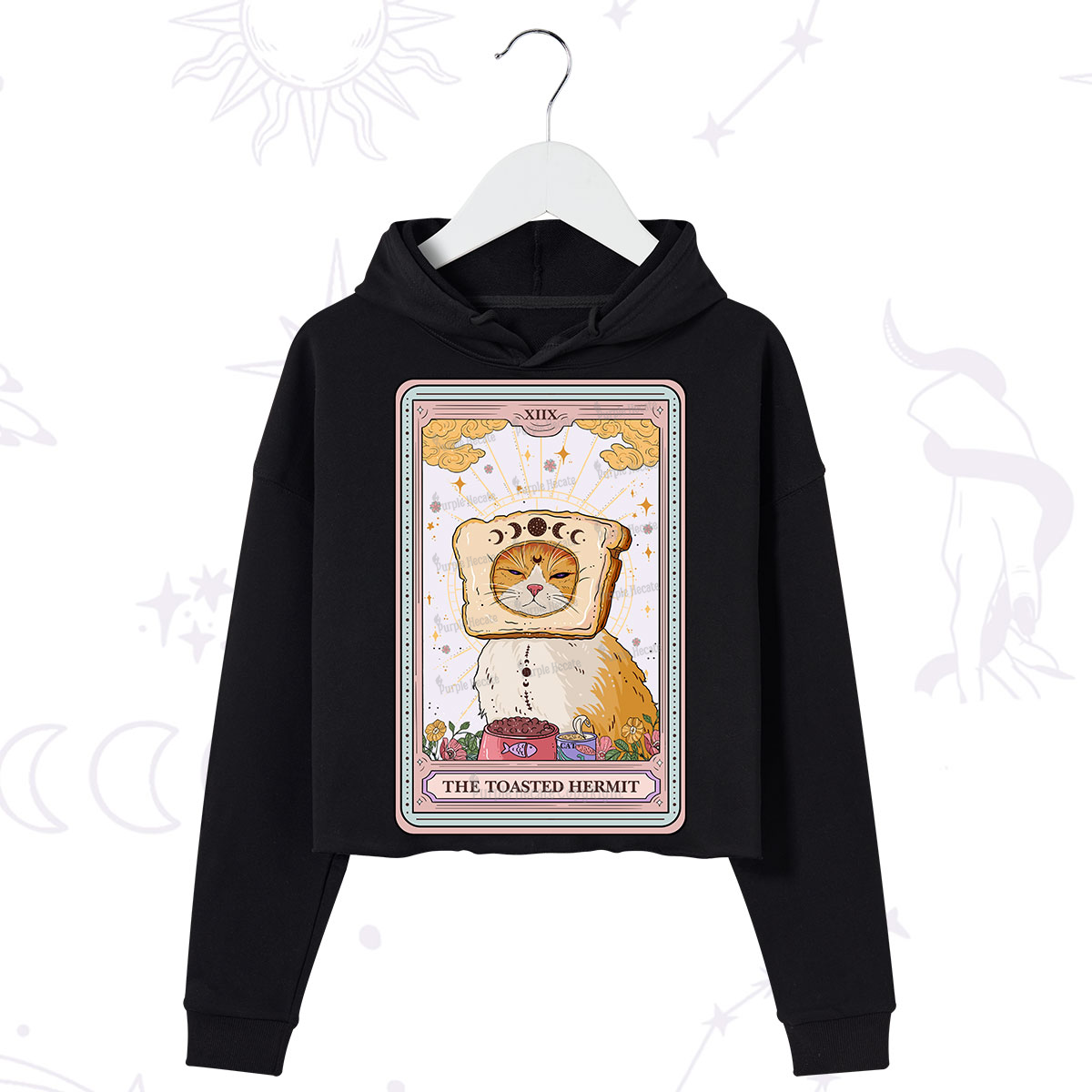 Purplehecate The Toasted Hermit Tarot Crop Hoodie