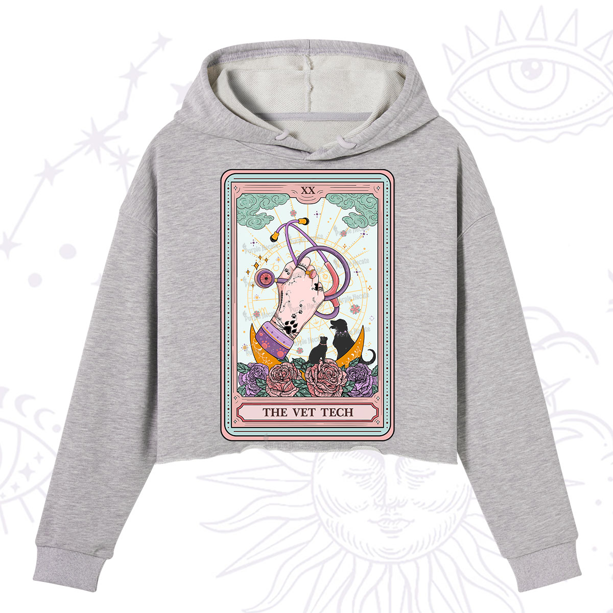Purplehecate The Vet Tech Tarot Crop Hoodie