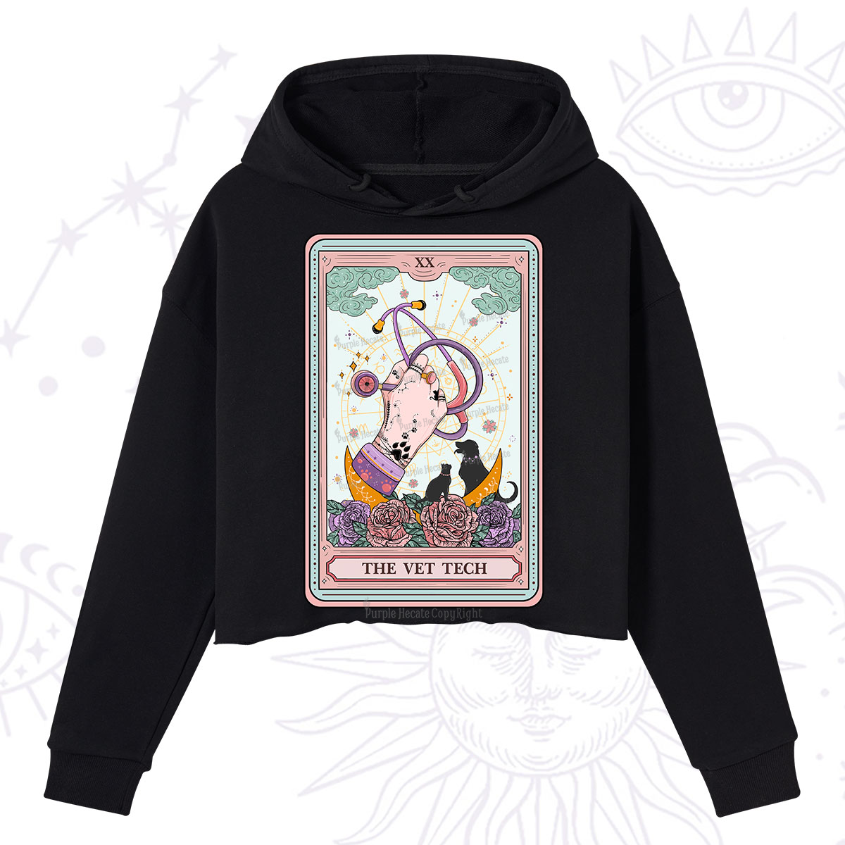 Purplehecate The Vet Tech Tarot Crop Hoodie