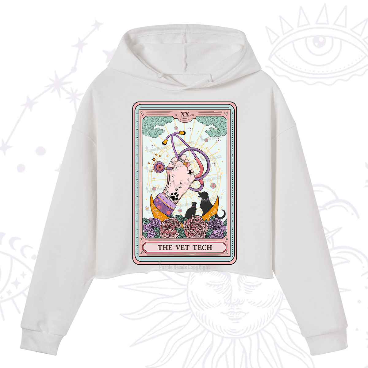 Purplehecate The Vet Tech Tarot Crop Hoodie