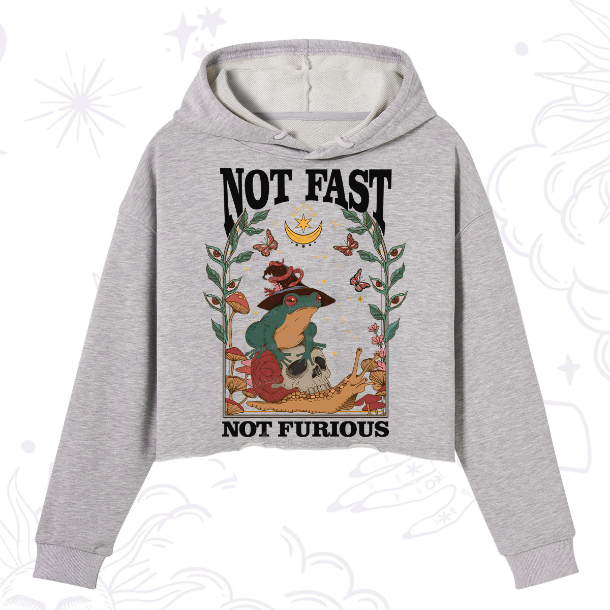 Purplehecate Not Fast Not Furious Crop Hoodie