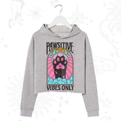 Purplehecate Pawsitive Vibes Only Crop Hoodie