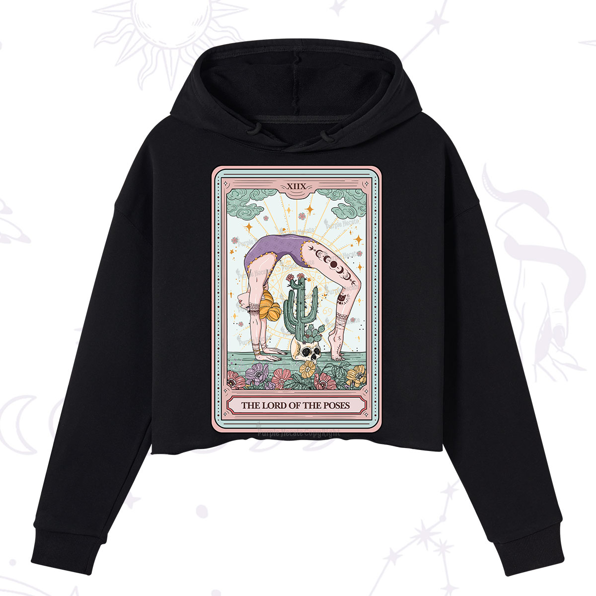 Purplehecate The Lord Of The Poses Tarot Crop Hoodie