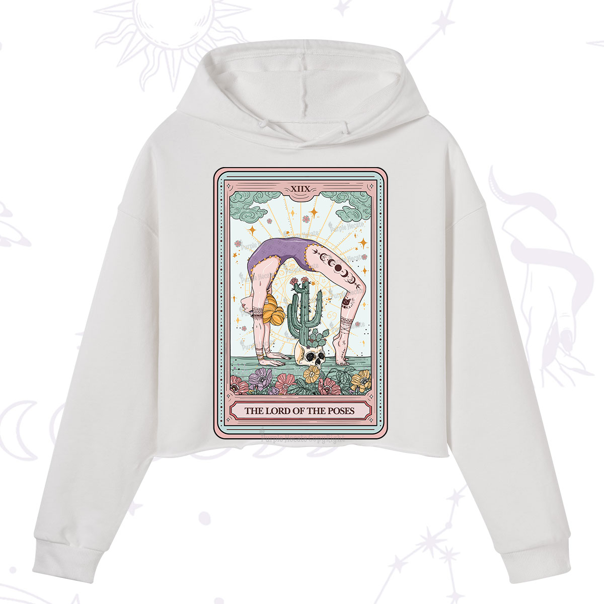 Purplehecate The Lord Of The Poses Tarot Crop Hoodie