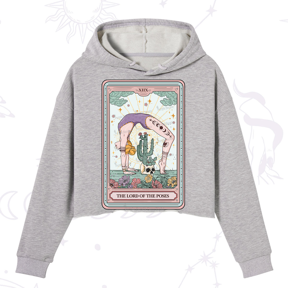 Purplehecate The Lord Of The Poses Tarot Crop Hoodie