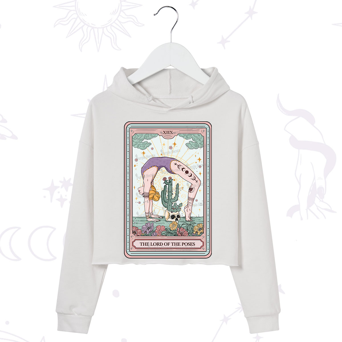 Purplehecate The Lord Of The Poses Tarot Crop Hoodie
