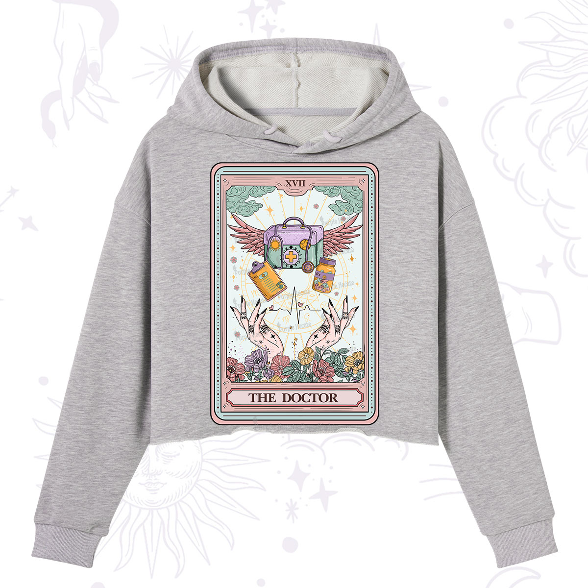 Purplehecate The Doctor Tarot Crop Hoodie