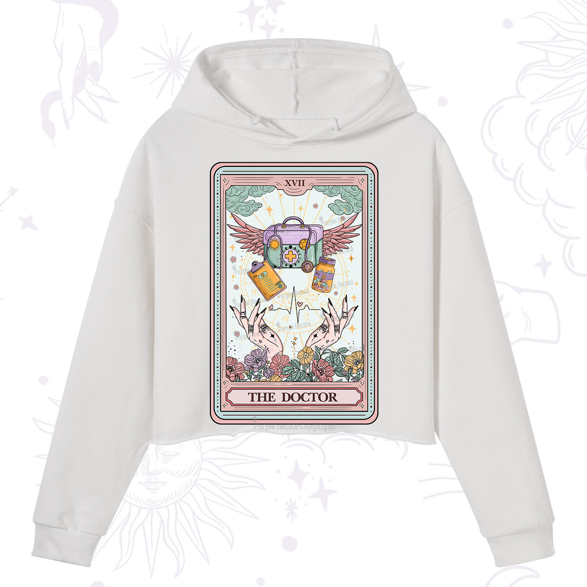 Purplehecate The Doctor Tarot Crop Hoodie