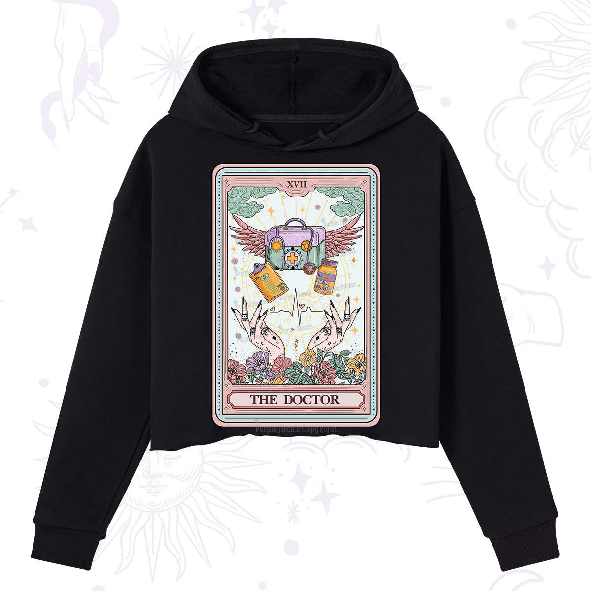 Purplehecate The Doctor Tarot Crop Hoodie