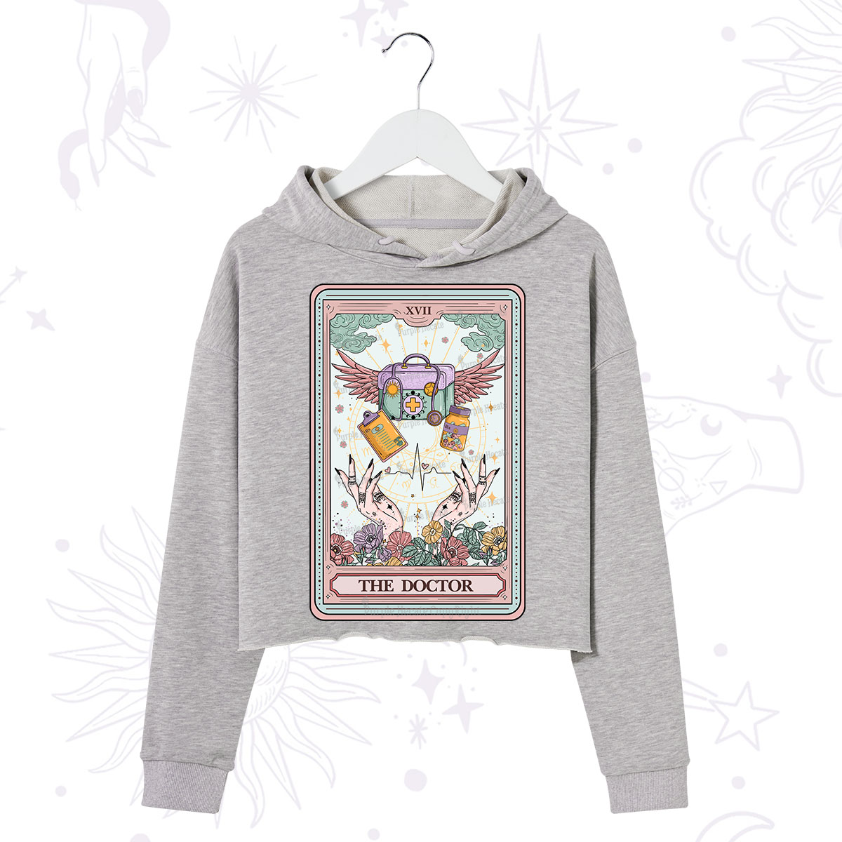 Purplehecate The Doctor Tarot Crop Hoodie