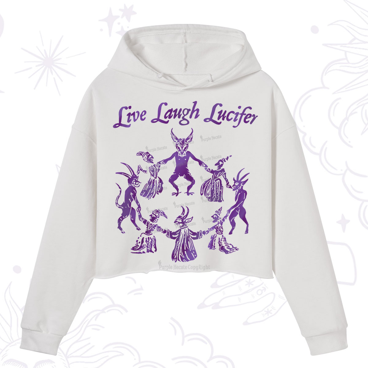 Purplehecate Live Laugh Lucifer Satanic Crop Hoodie
