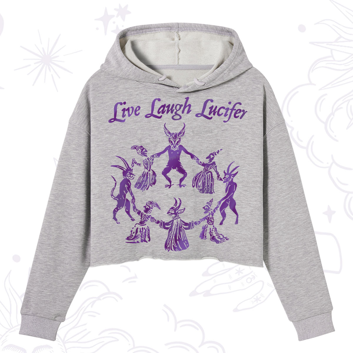 Purplehecate Live Laugh Lucifer Satanic Crop Hoodie